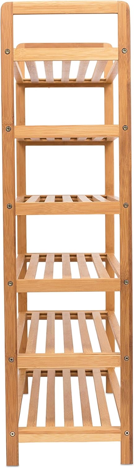 BIRDROC HOM Fre Standin Bambo Sho Rac  Tie Woo Closet an Entrywa Organize Fit 1 Pair o Shoes