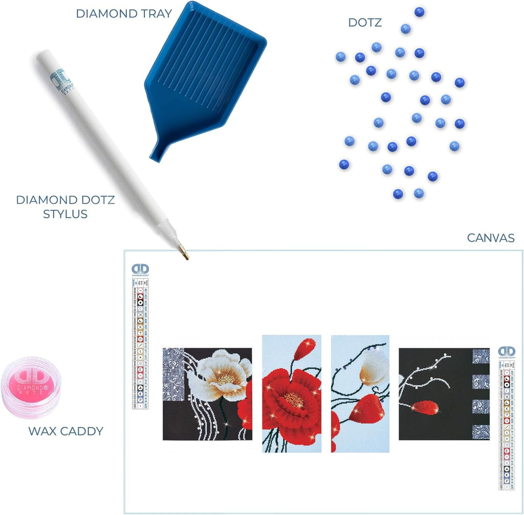 DIAMON DOT Dec Poppie Flora Diamon Paintin Kit fo Adult Diamon Ar Kit Relaxin Creativ Craf Ki wit Dot Gem 19.7inchx55.9inch