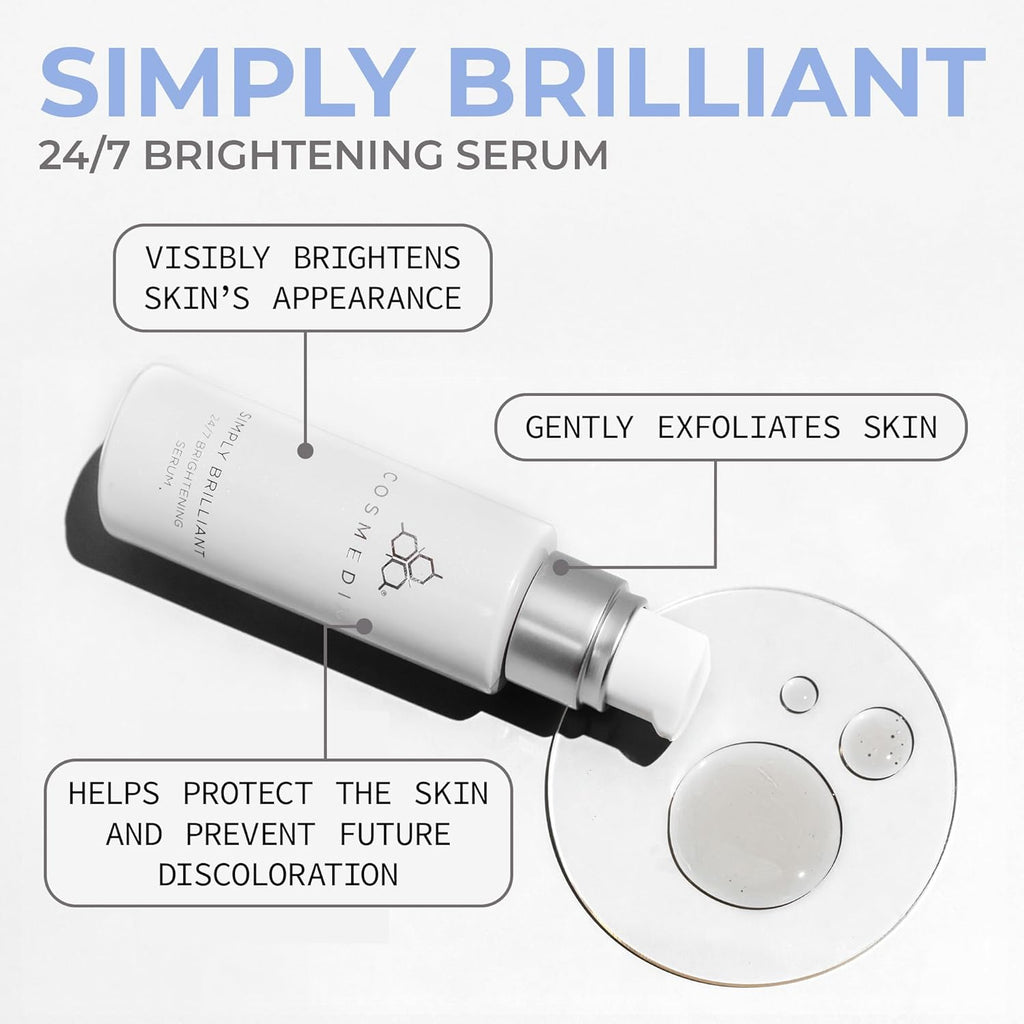 COSMEDI Simpl Brillian 24/ Brightenin Fac Seru Exfoliatin Facia Seru fo Fin Lines Wrinkle Uneve Ski Ton Gentl Firmin Skincar fo Brighter-Lookin Ski Natura Glow