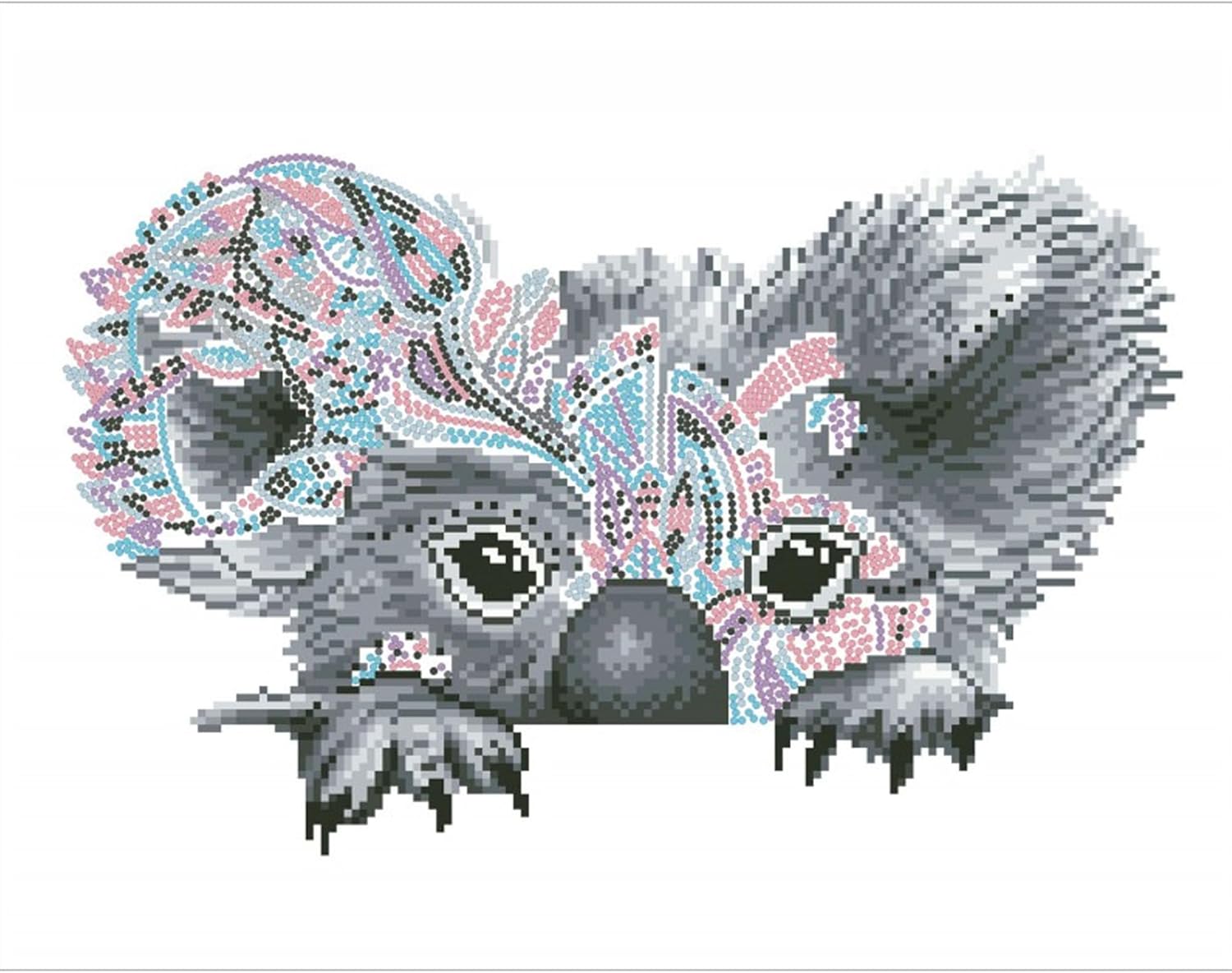 DIAMON DOT Hid See Koal Diamon Paintin Kit fo Adult Diamon Ar Kit Relaxin Creativ Craf Ki wit Dot Gem 17.9inchx14inch