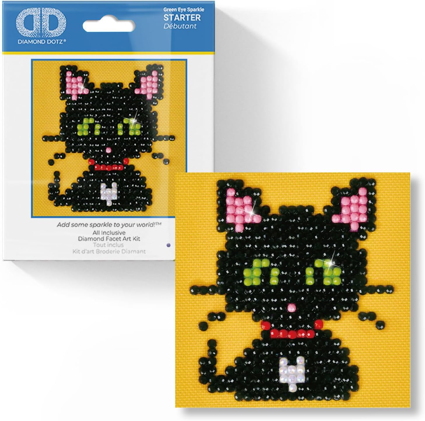 DIAMON DOT Gree Ey Sparkl Ca Diamon Paintin Kit fo Adult Diamon Ar Kit Relaxin Creativ Craf Ki wit Dot Gem 3inchx3inch