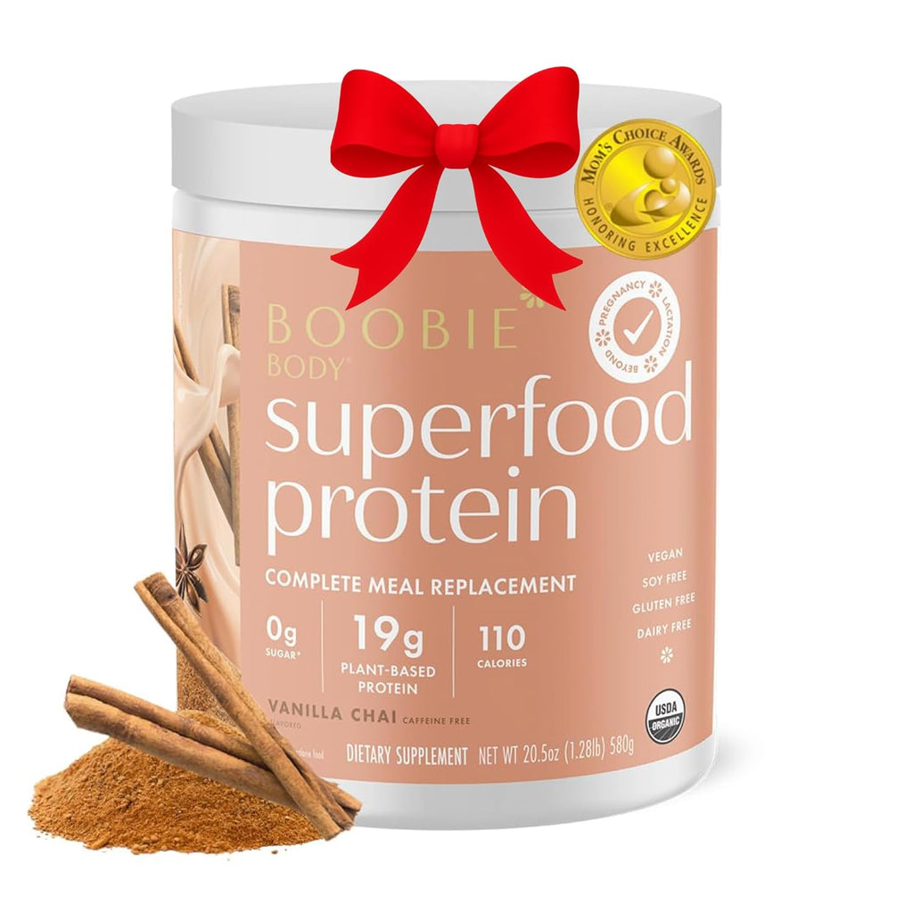 Body Superfood Protein Pregnancy and Postpartum Meal Replacement Shake, Vanilla Chai Flavor | 19g Protein | Safe for Lactation Motherhood | Organic, Vegan, Zero Sugar, 1 Tub (20 Servings)