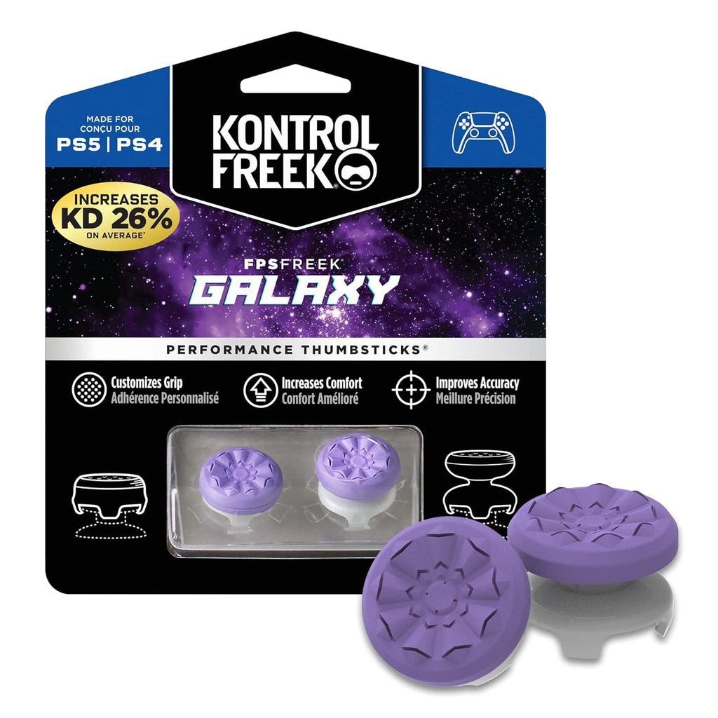 KontrolFree FP Free Galax Purpl fo PlayStatio (PS4 an PlayStatio (PS5 Performanc Thumbstick  High-Rise Mid-Ris Purple