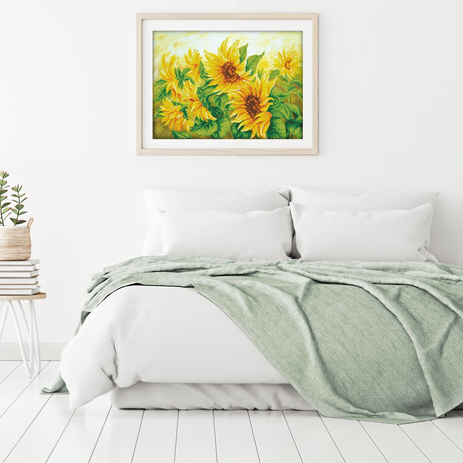 DIAMON DOT Haz Daz Sunflower Diamon Paintin Kit fo Adult Diamon Ar Kit Relaxin Creativ Craf Ki wit Dot Gem 16.1x22.4