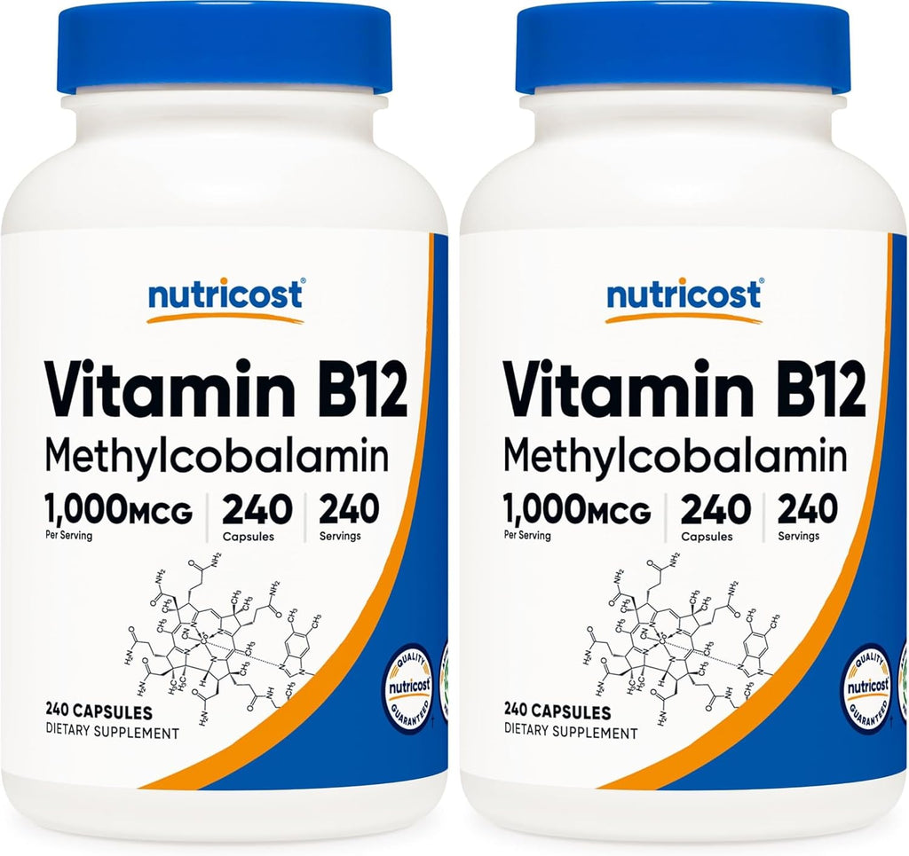 Nutricost Vitamin B12 (Methylcobalamin) 1000mcg, 120 Capsules - Vegetarian, Non-GMO & Gluten Free B12 Supplement