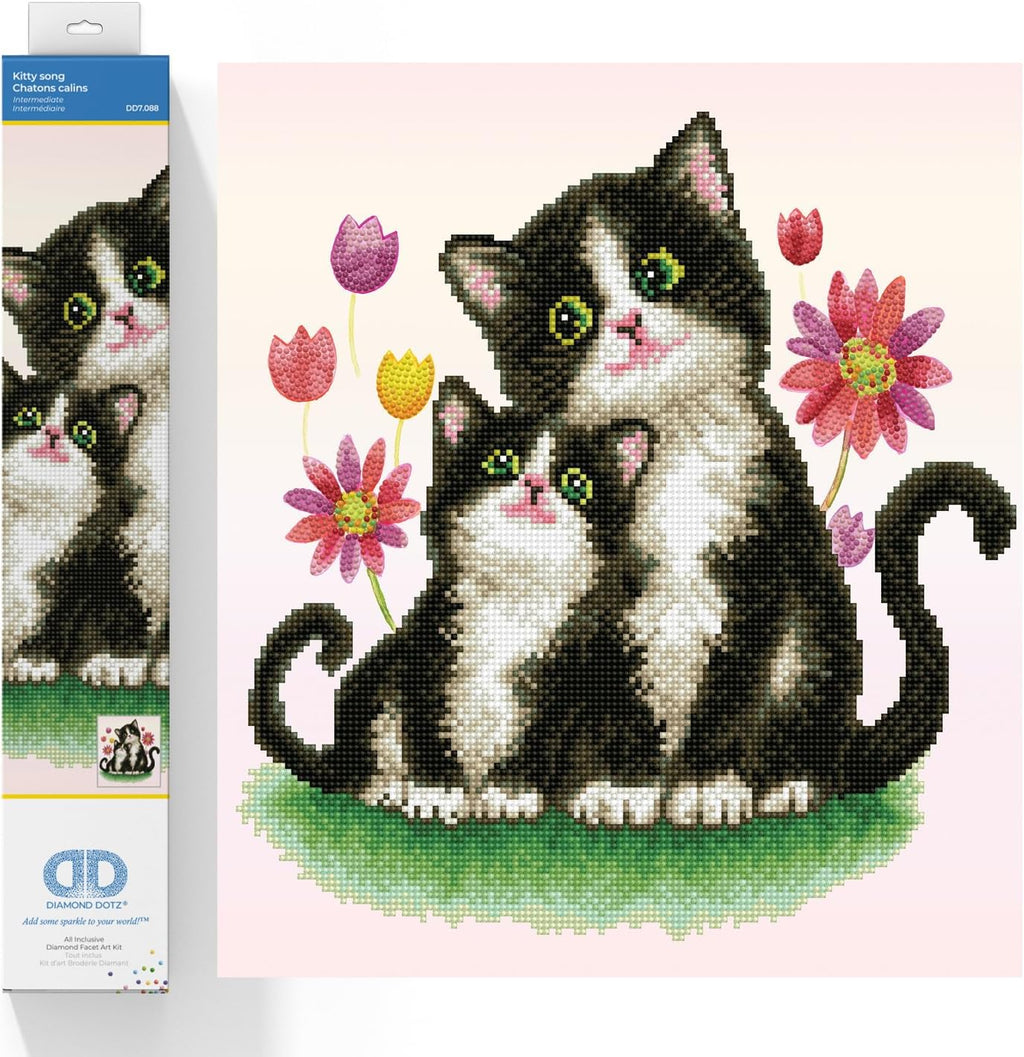 DIAMON DOT Kitt Son Cat Diamon Paintin Kit fo Adult Diamon Ar Kit Relaxin Creativ Craf Ki wit Dot Gem 16.5inchx14.6inch