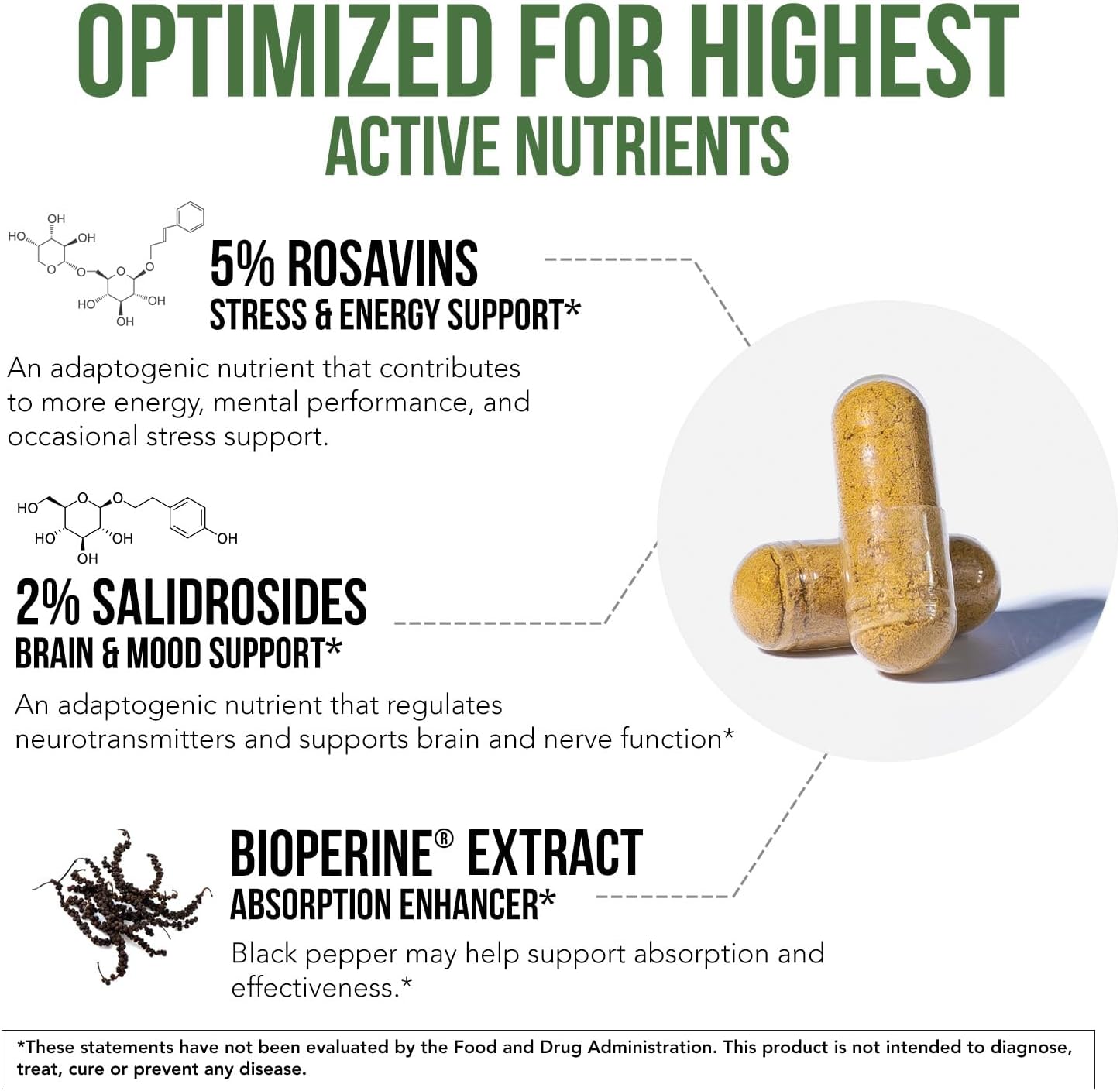 Ma Strengt Siberia Rhodiola? Rhodiol Rose 5 Rosavins 2 Salidrosid BioPerine fo Enhance Absorptio Help Suppor Stress Energ Focus Grow i Siberia DN Verifie (6 Capsules)