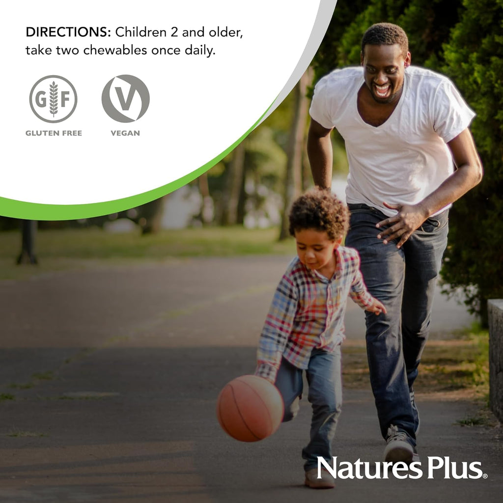 Nature Plu Anima Parad Gol Children' Multivitami Assorte Cherry Orang Grap Flavor 12 Chewabl Animal-Shape Tablet Vegetarian Glute Fre 6 Servings