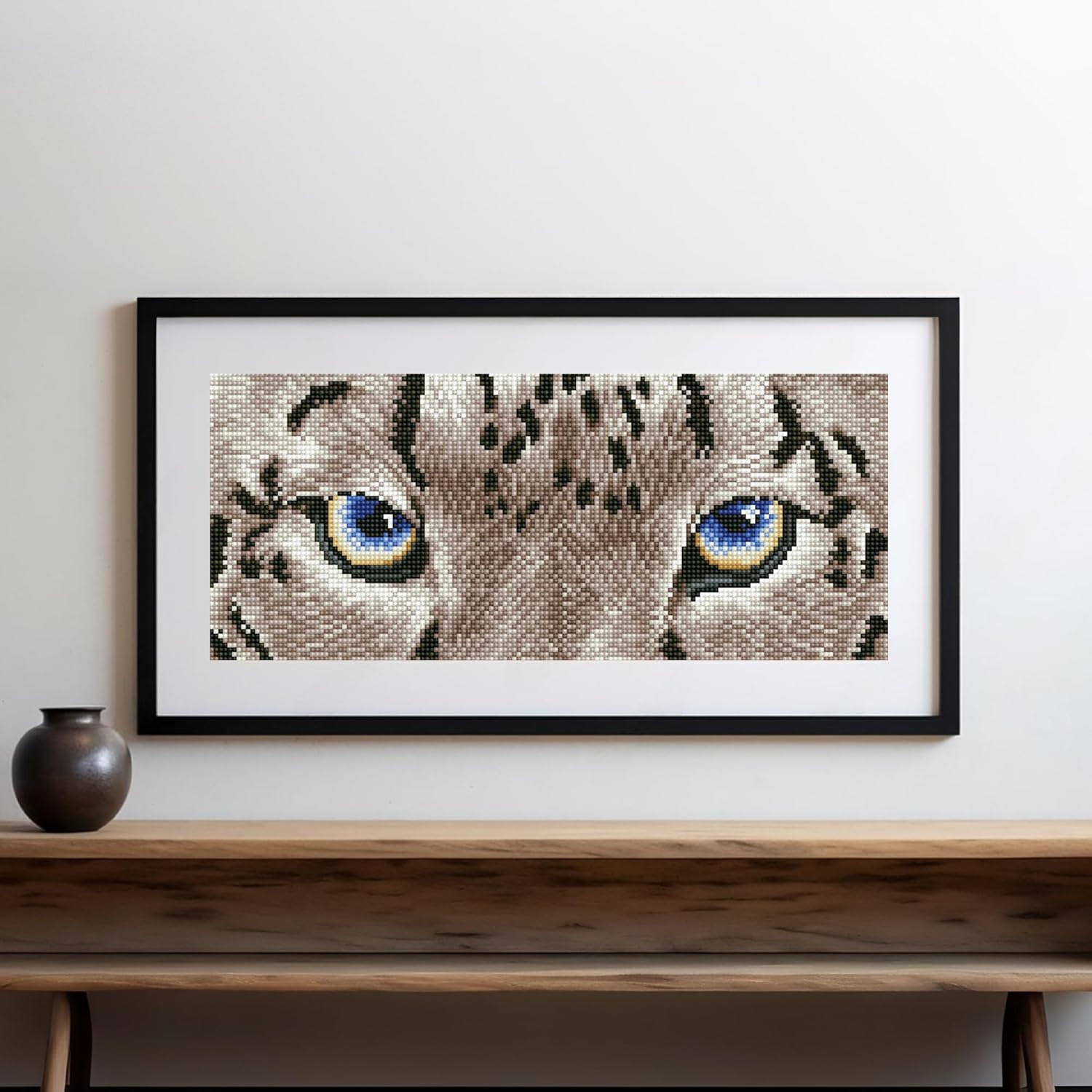 DIAMON DOT Sno Leopar Anima Diamon Paintin Kit fo Adult Diamon Ar Kit Relaxin Creativ Craf Ki wit Dot Gem 16inchx7inch