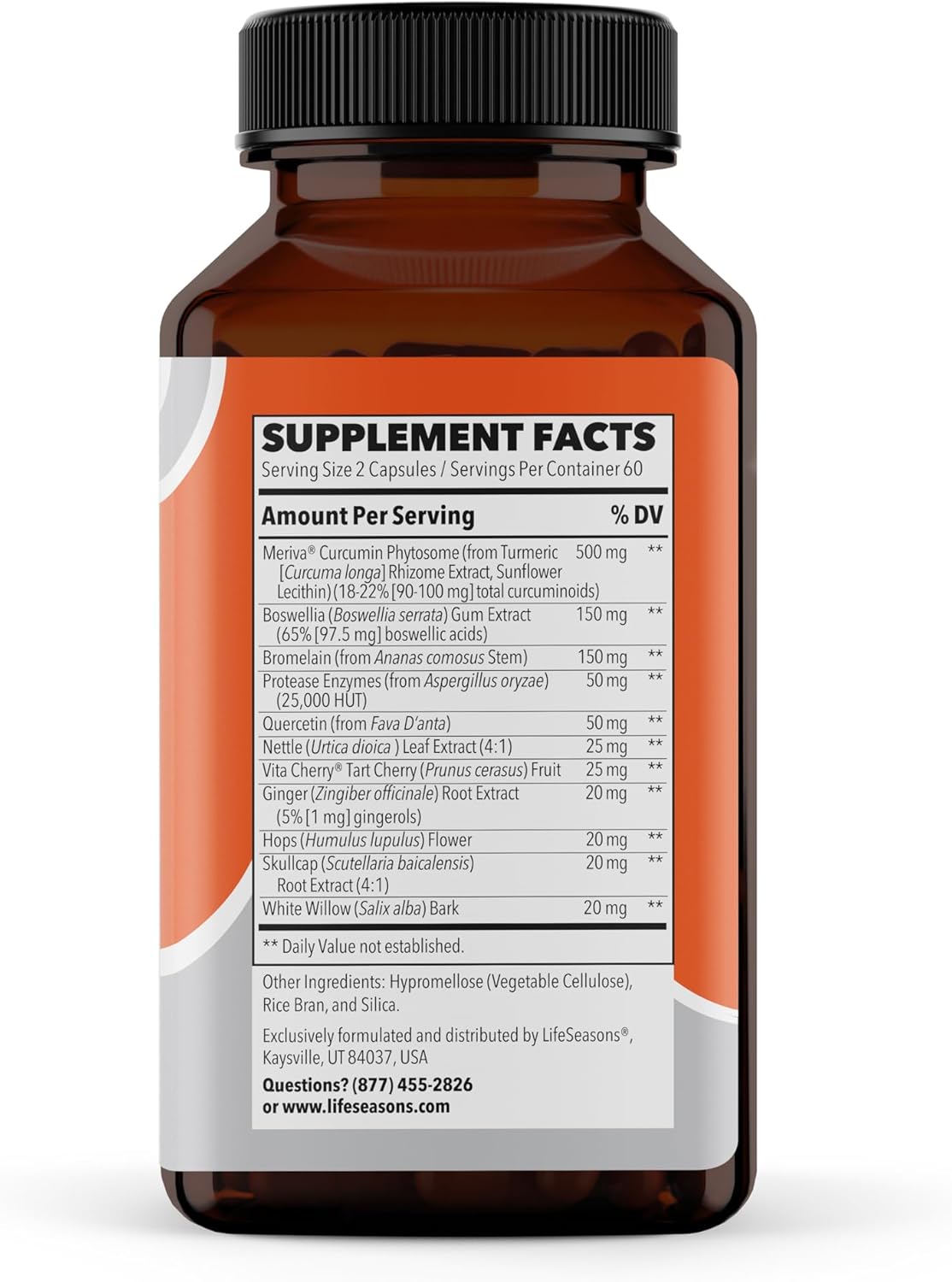 LifeSeason Inflamma- Join Tissu Suppor Supplemen Support Muscl Comfort Recover Flexibilit Herba Formul wit Turmeric Bromlein Proteas 12 Capsules