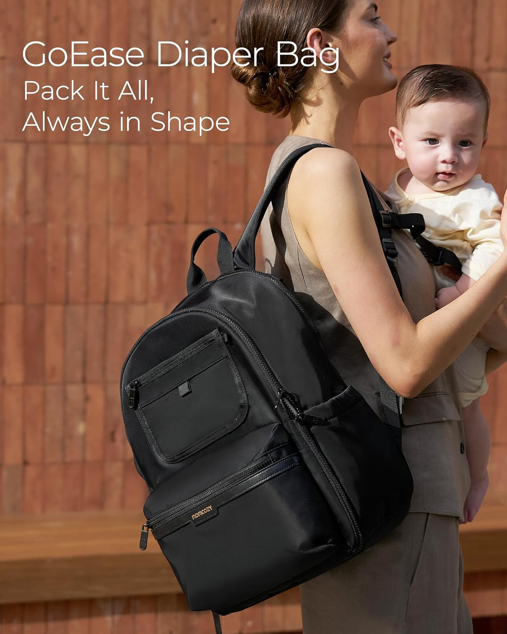 GoEas Diape Ba Stylish Durabl Waterproo Bab Ba wit Multi-Pockets Lapto Compartment Changin Pa Strolle Straps Trave Bab Essential fo Moms,Dads,Work Maternity