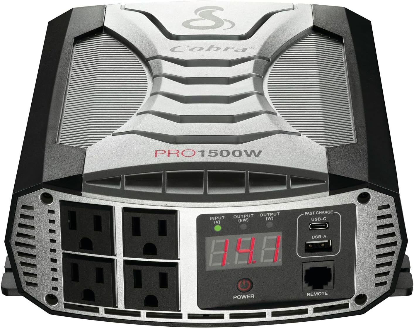 Cobra PRO 1500W Professional Grade Power Inverter, Portable ¨C 1500-Watt Car Charger, 4 Grounded AC Outlets, 2 Fast Charge USB Ports and Remote Controller (CPIALCDG1) Compatible