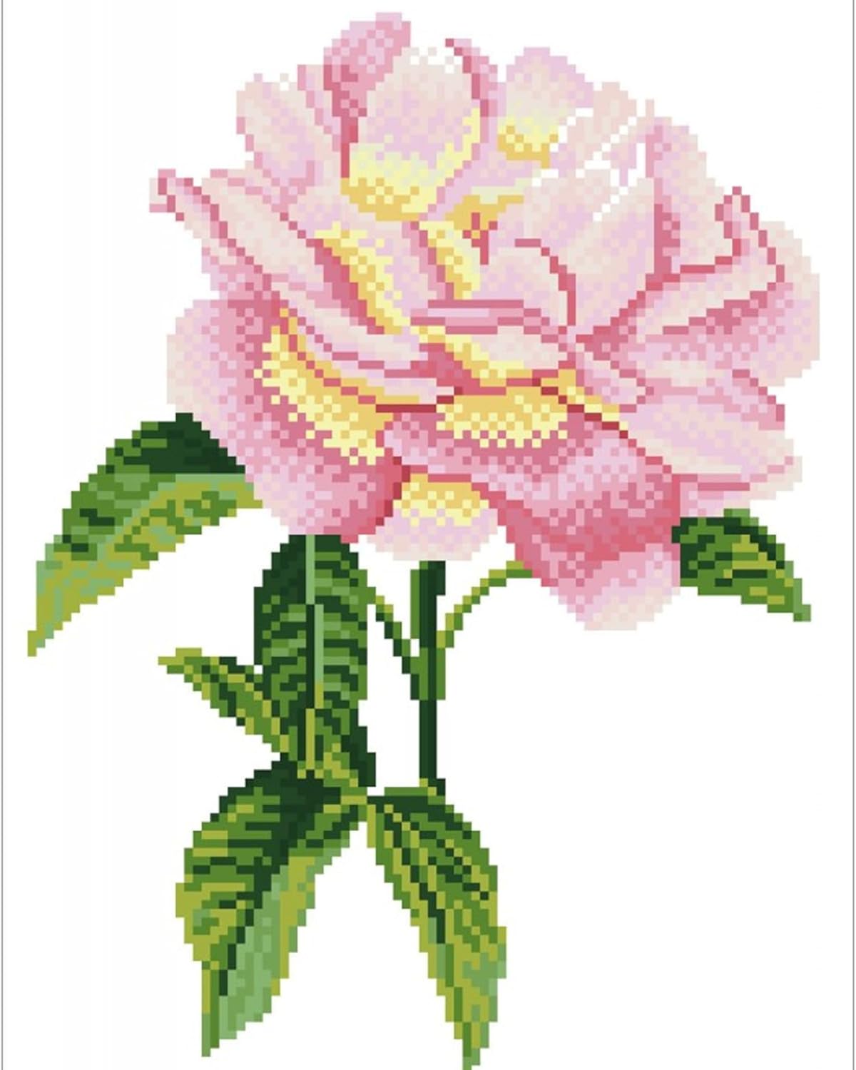 DIAMON DOT Pin Ros wit Fram Flowe Diamon Paintin Kit fo Adult Diamon Ar Kit Relaxin Creativ Craf Ki wit Dot Gem 14inchx10.9inch