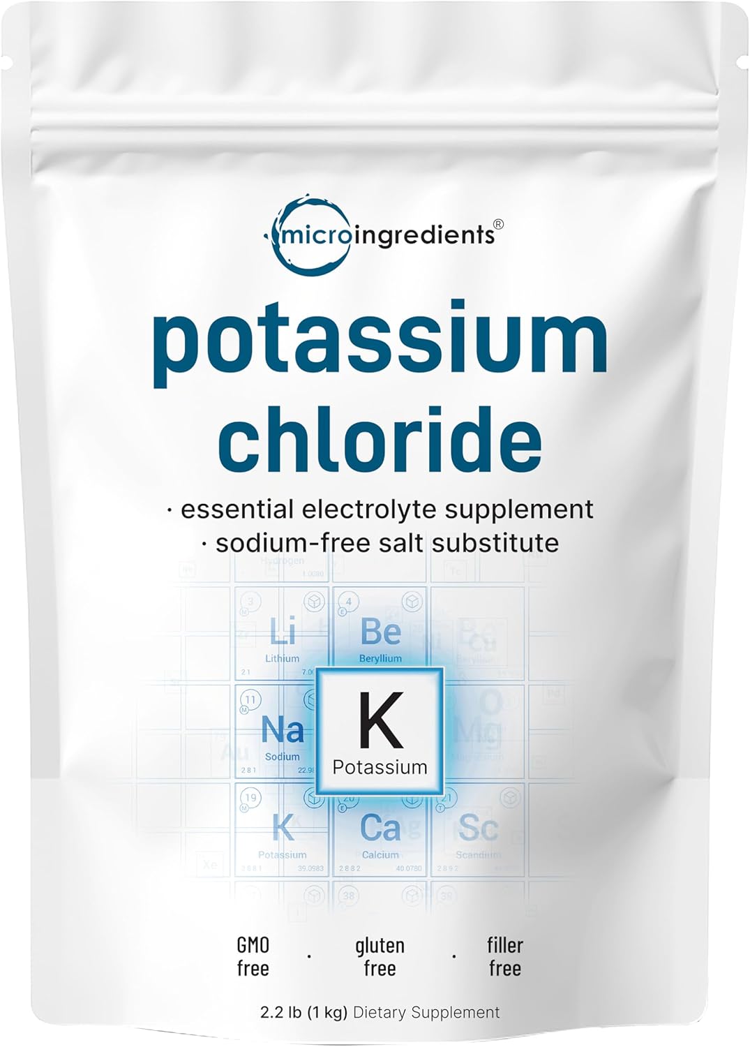 Potassiu Chlorid Powder K (3 Ounce Sal Substitut Essentia Hydratio Electrolyt Supplemen Support Minera Balance Heart Joint an Immun Healt Fille Free Dissolve Easily