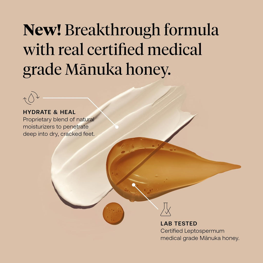 FIRS HONE Advance Foo Repai Crea fo Dry Cracke Skin Ultra-Hydratin wit Ne Zealan Manuk Honey Fas Relie fo Feet Cracke Hee Treatment Callu Remover