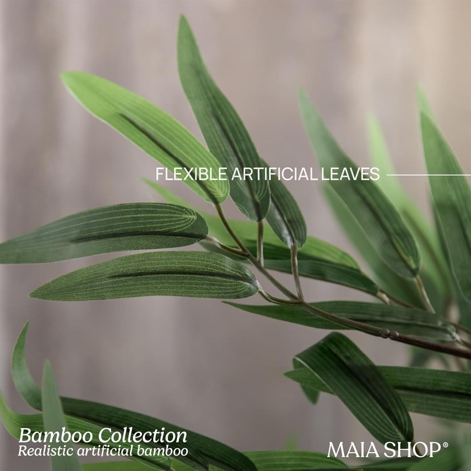 Maia Shop 5ft Artificial Bamboo Tree Plant for House, Apartment or Office ¨C Realistic Fake Indoor Plants for Living Room, Bedroom, Bathroom, Entryway or Patio ¨C Faux Greenery for Home D¨¦cor
