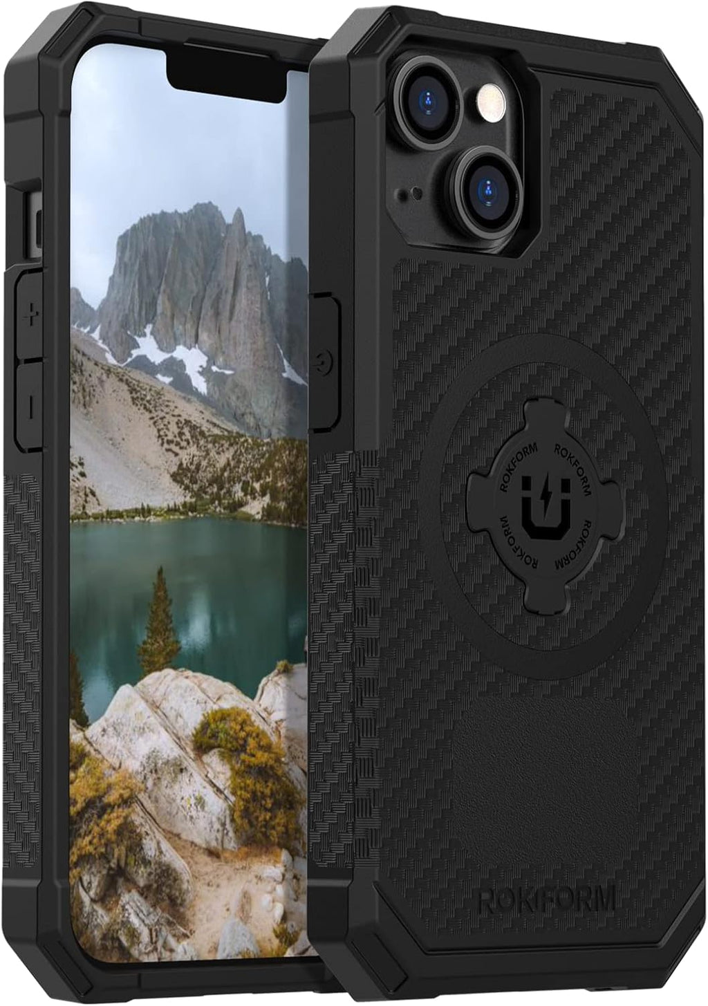 Rokform - iPhone 14 Case, Rugged Series, Dual Magnetic, iPhone Cover with RokLock Twist Lock, Protective Apple Gear, Drop Tested Armor (Black)
