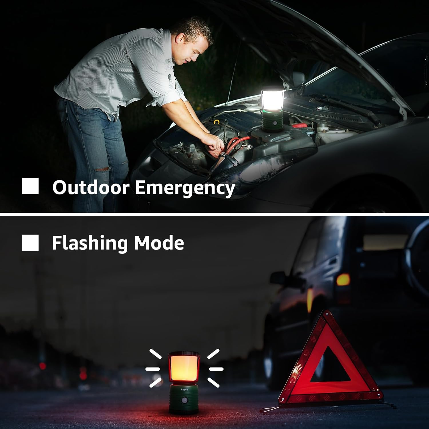 Lepr Campin Lantern Batter Powere LE wit 1500LM Ligh Modes Waterproo Ten Light Lanter Flashligh fo Hurricane Emergenc Light Surviva Kit Storms Outages Fishing Hiking