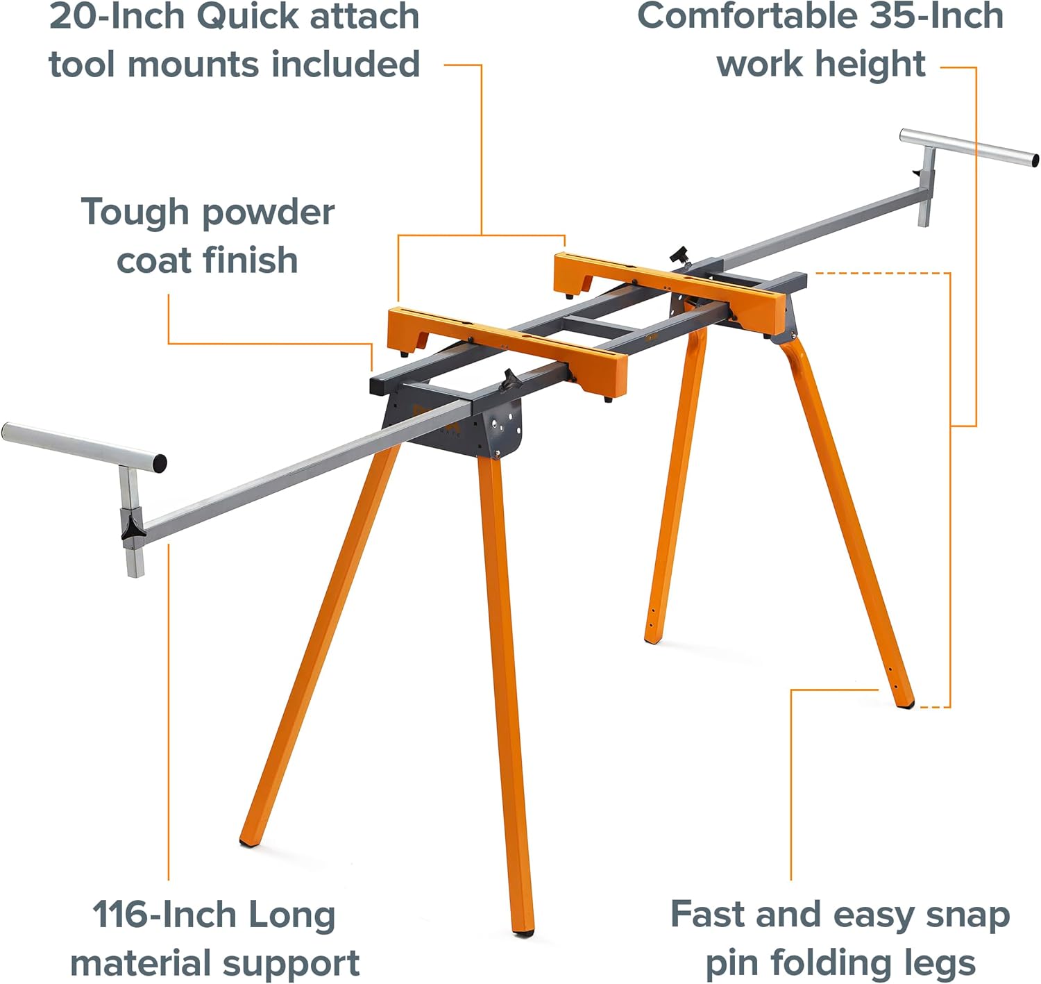 BOR Universa Mite Sa Stan wit Quic Releas Too Mountin System Portabl Mite Sa Stan 50 Lb Ma Weigh Loa 34-inc Heigh wit Outrigge Arm U t 11 Inche PM-4000 Orange