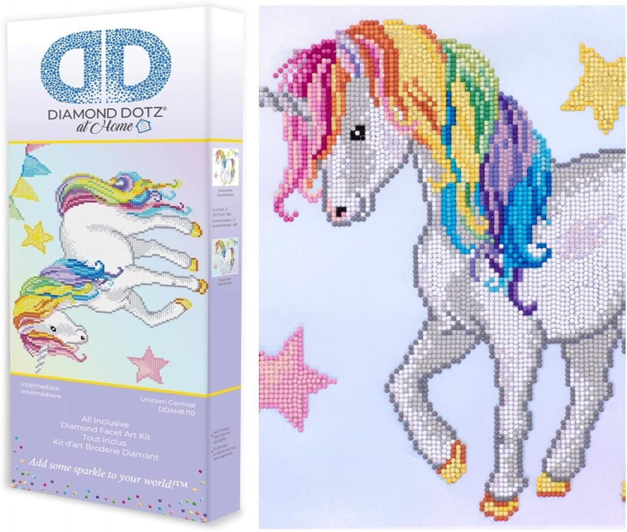 DIAMON DOT a Hom Unicor Carnival Partia Drill Roun Dotz Diamon Paintin Kits Diamon Ar Kit fo Adults Ge Art Diamon Art 19.3inc 15.4inch