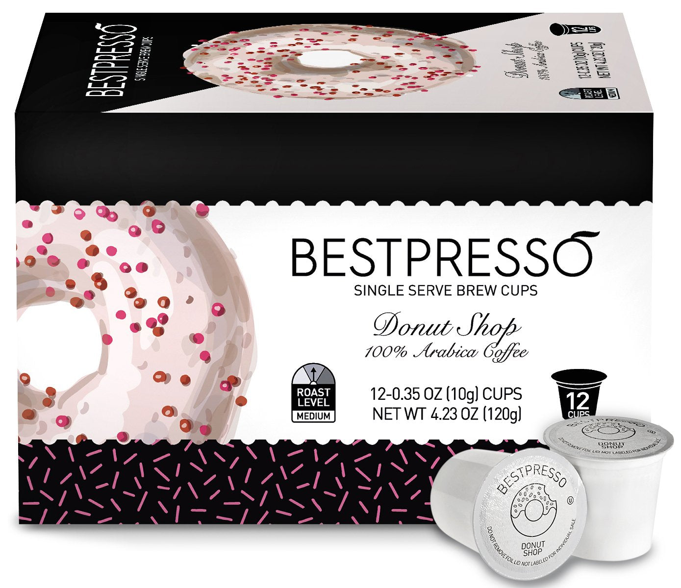 Bestpresso Coffee, Italian Roast Single Serve K-Cup Pods, Dark Roast, 96 Count (Compatible With 2.0 Keurig Brewers) 8 Packs Of 12 Cups
