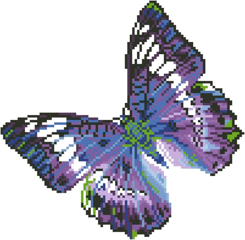 DIAMON DOT Flutte b Mauv Butterflie Diamon Paintin Kit fo Adult Diamon Ar Kit Relaxin Creativ Craf Ki wit Dot Gem 12inchx12inch