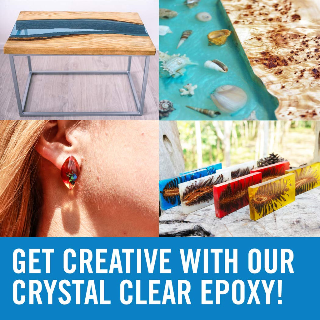 Craf Resi Epox Kit Gallo Total 2-Par Crysta Clea Supplie fo Beginners Include Mold fo Tableto Art Jewelr Casting DI Tumblers Wood an Boa Projects