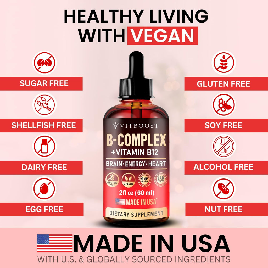 Vega Vitami B1 wit Comple 2000 mcg Extr Strengt fo Me an Women Raspberr Liqui Drops US Made B1 B2 B3 B5,B6 Biotin Foli Aci B1 Sublingua Methylcobalami  Month Supply