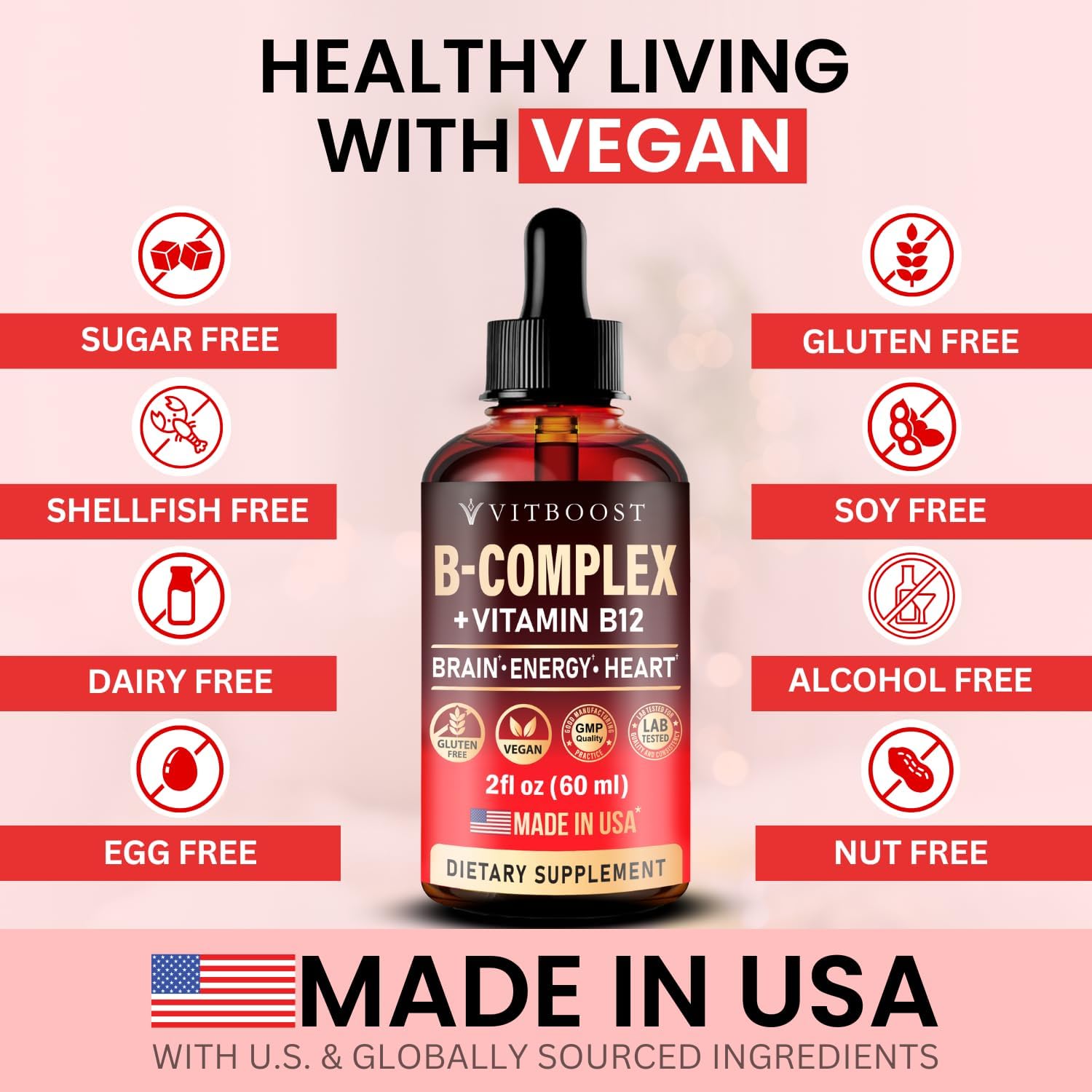 Vega Vitami B1 wit Comple 2000 mcg Extr Strengt fo Me an Women Raspberr Liqui Drops US Made B1 B2 B3 B5,B6 Biotin Foli Aci B1 Sublingua Methylcobalami  Month Supply