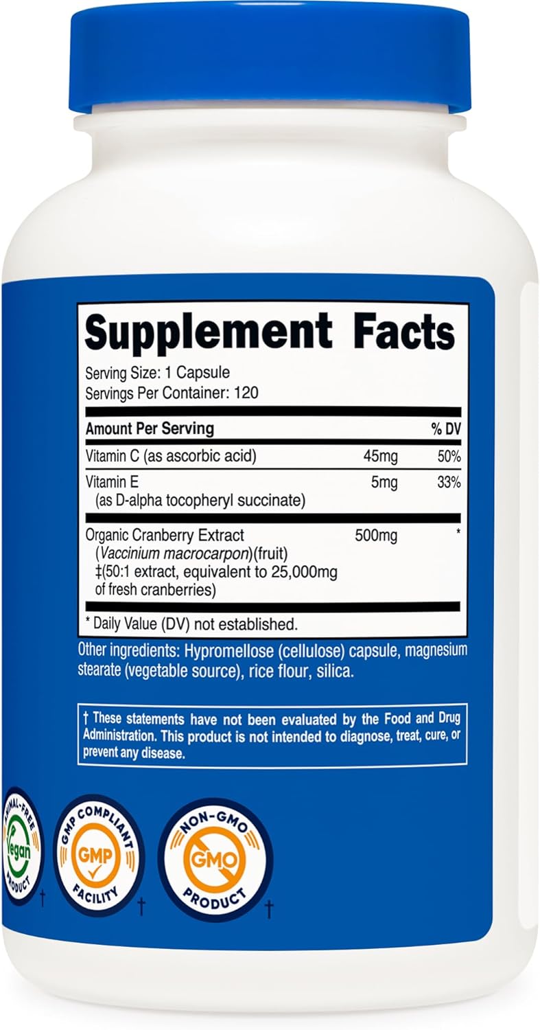 Nutricost Cranberry Extract 25,000mg (120 Servings) 3 Bottles with Vitamin C E