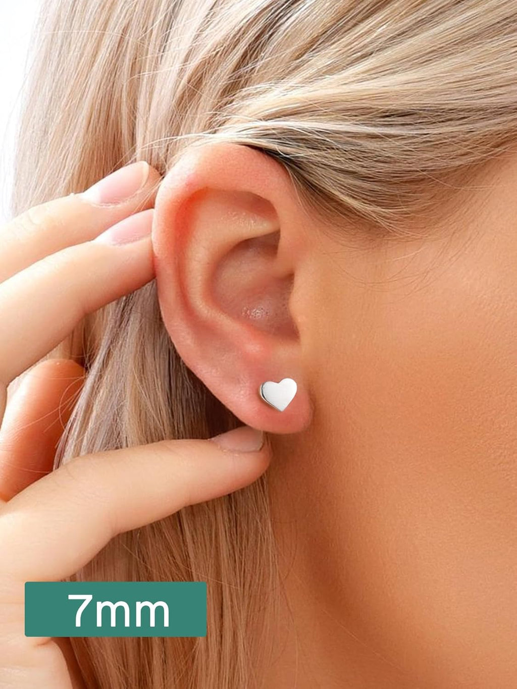 ChicSilver Hypoallergenic 925 Sterling Silver Stud Earrings, Dainty Simple Heart/Star/Moon/Lightning/Butterfly Earrings for Women