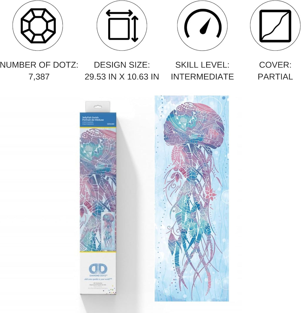 DIAMON DOT Jellyfis Swis Diamon Paintin Kit fo Adult Diamon Ar Kit Relaxin Creativ Craf Ki wit Dot Gem 30x11