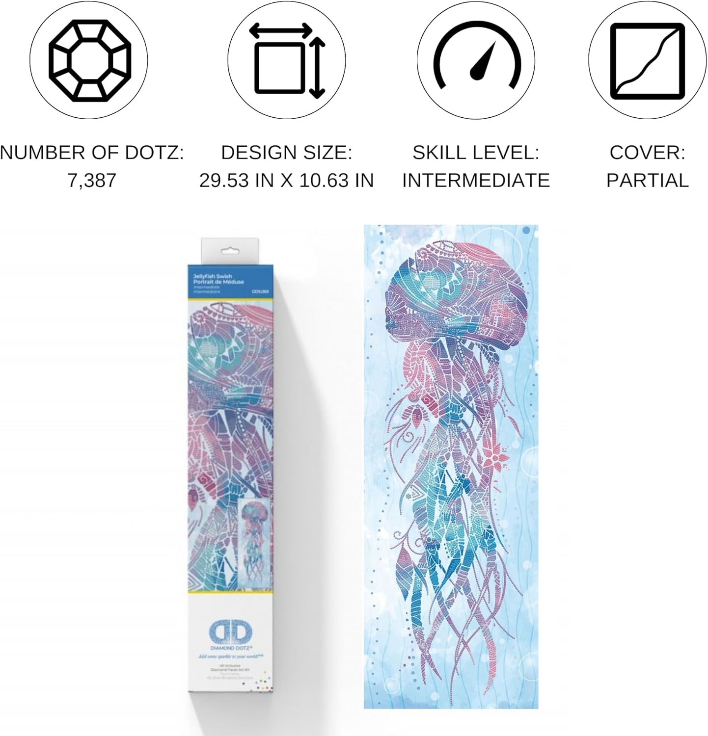 DIAMON DOT Jellyfis Swis Diamon Paintin Kit fo Adult Diamon Ar Kit Relaxin Creativ Craf Ki wit Dot Gem 30x11