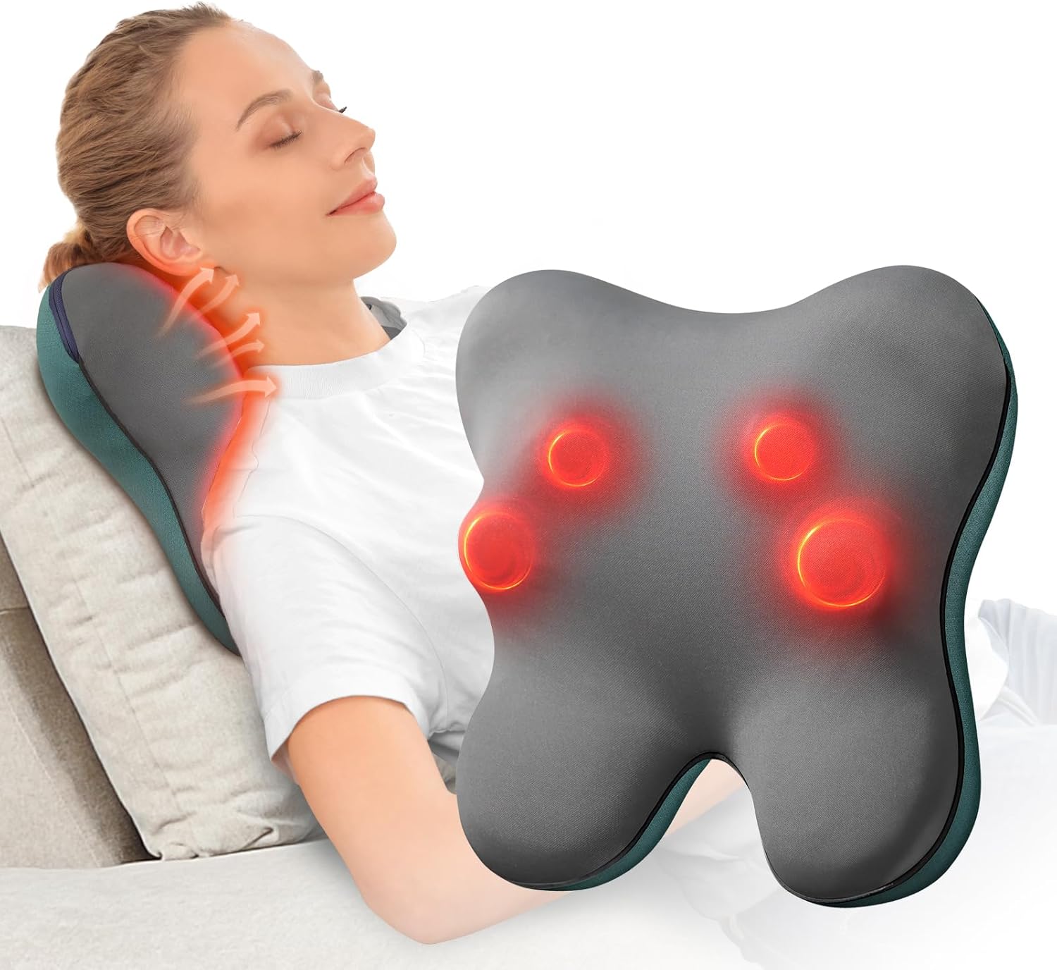 BOB AND BRAD Back Massager with Heat FSA Eligible/HSA Eligible, EZBack Corded Neck Massager for Pain Relief Deep Tissue, Shiatsu Back and Neck Massage Pillow, Full Body Use, Christmas Gifts for Women