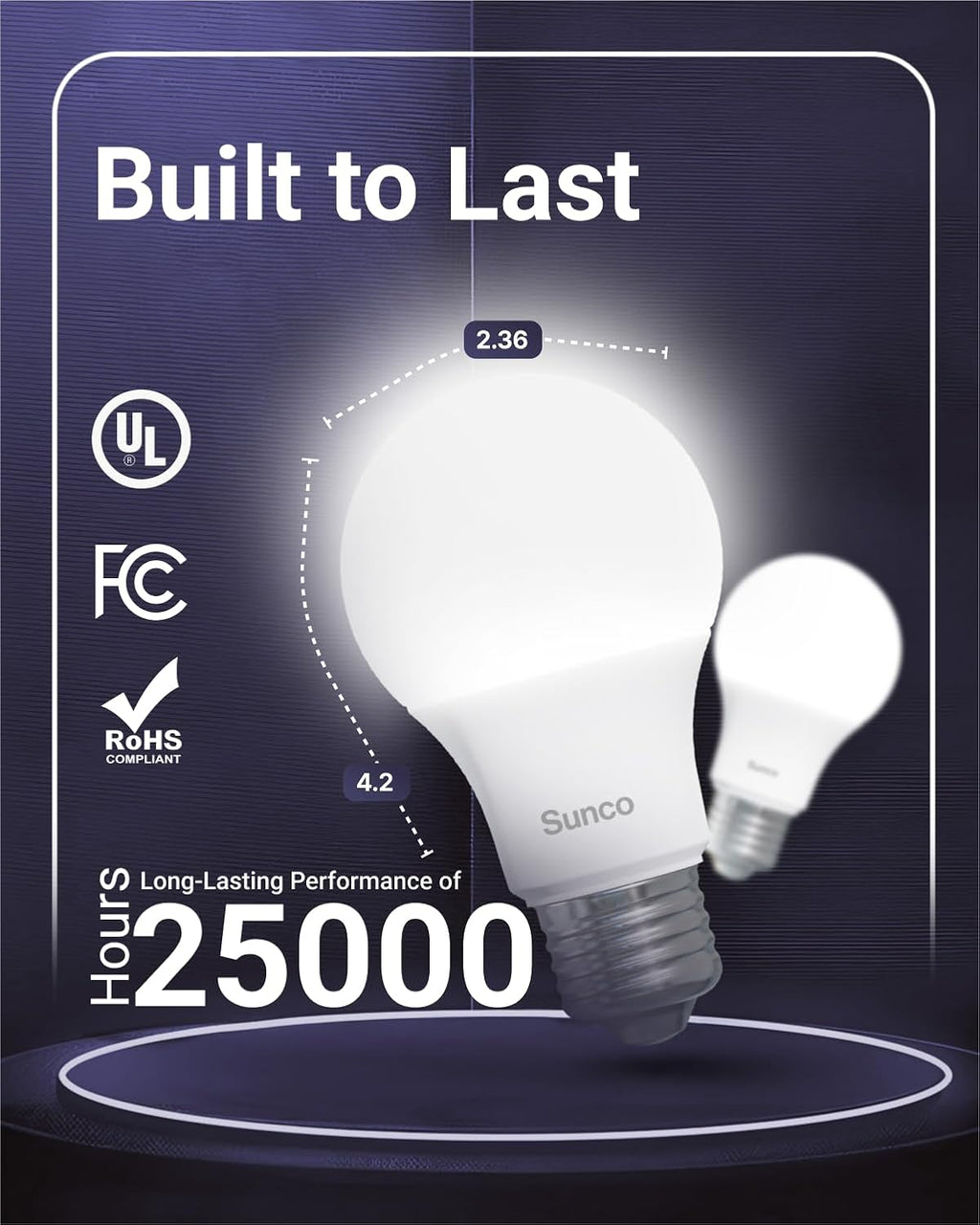 Sunco 10 Pack 3W=25W A19 LED Light Bulbs CRI91 6000K Daylight Deluxe, 250 Lumens, E26 Medium Base, Indoor Outdoor, Super Bright, Instant On, Frosted Lens, Lamp for Bedroom Dining Living Room UL.