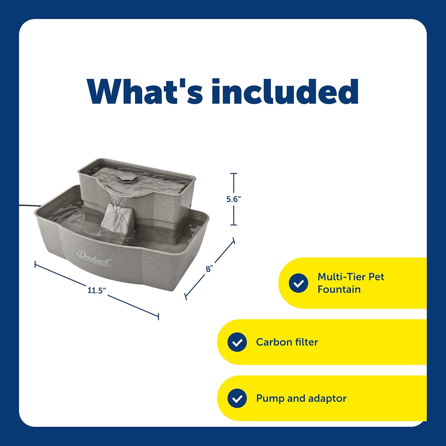 PetSaf Drinkwel Multi-Tie Pe Fountai Encourage Hydratio fo Cat Dog Large-Capacit Watere Doubl Tie Filtere Fountai wit Carbo Filte 10 o Wate Capacity