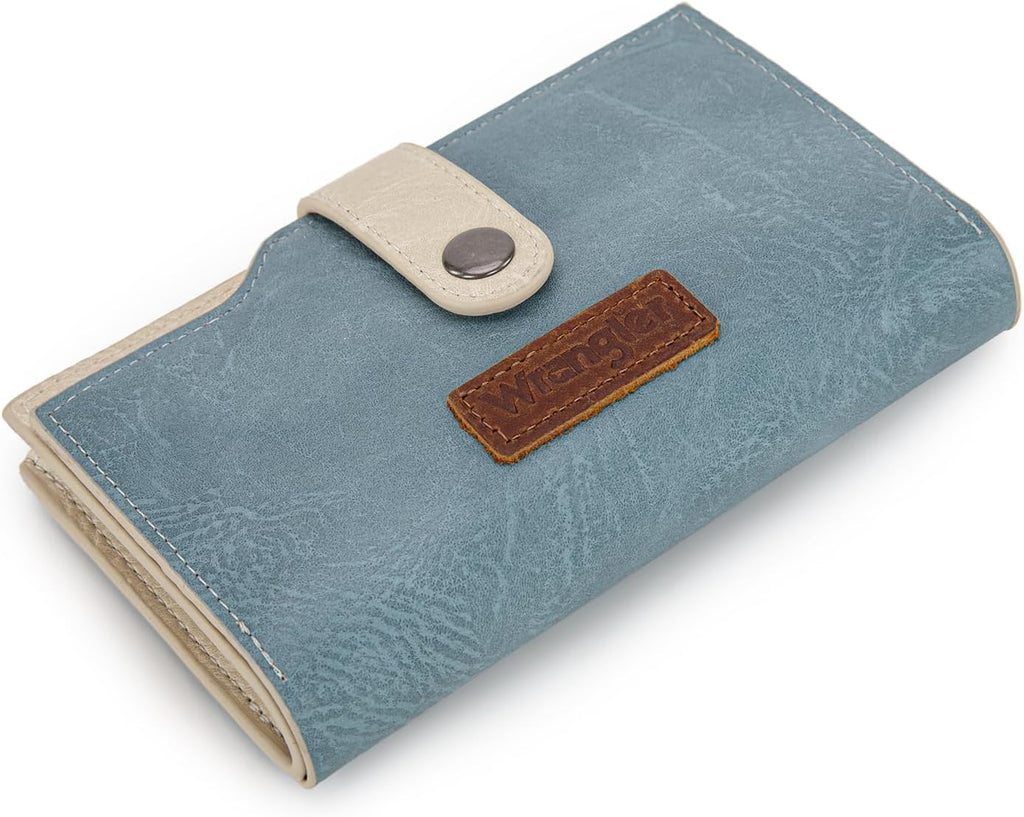 Wrangler Wallet for Women Bifold Card Holder with Zipper and ID Window