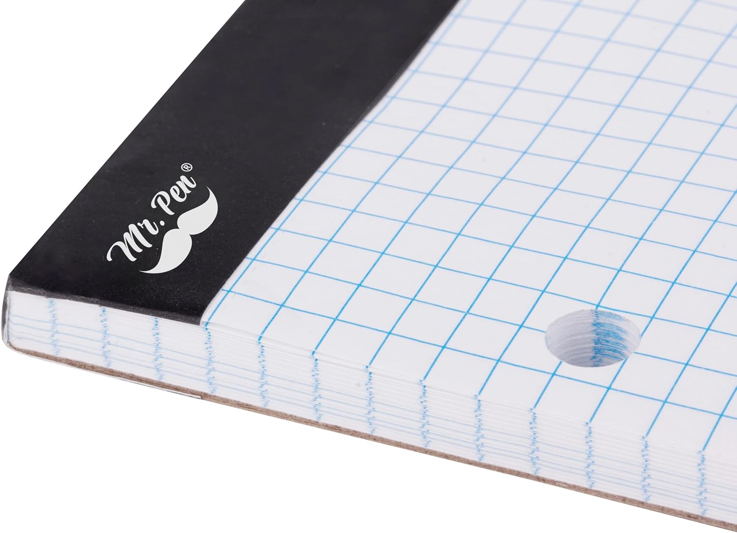 Graph Paper Pad 11inchx8.5inch, 5x5 Quad-Ruled Graph Paper, 5 Squares per Inch, Grid Paper Pad, 3-Hole Punched, 11 Inch x 8.5 Inch, 55 Sheets, White