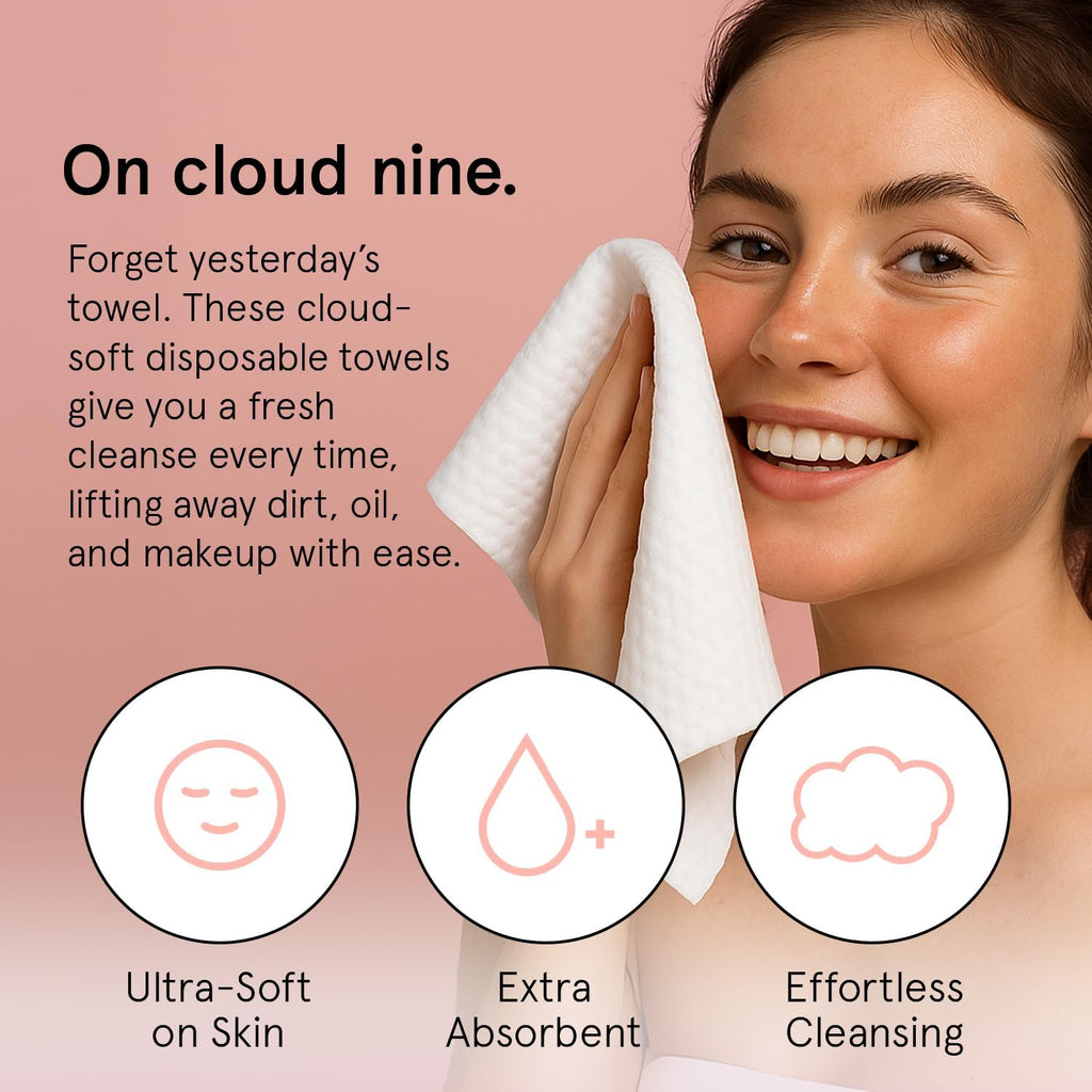 grac stell Disposabl Fac Towel Trave Essential Ultra-Sof Absorben Fac Wipe Towelette X Facia Towel fo Cleansin Makeu Remova Lint-Fre Facia Tissu Vega (6 Count)
