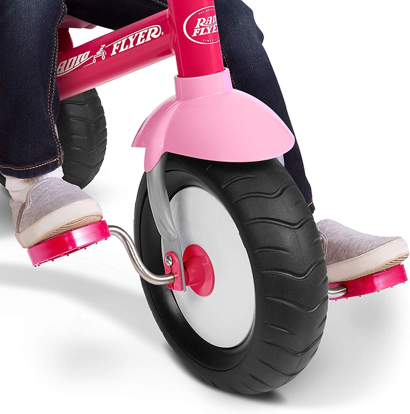 Radio Flyer Toddler Bike, Kids Bike, Outdoor Toys, Toddler Toys for Ages 2-4, Deluxe Steer Stroll Kids Tricycle, for Ages 2-5, Pink