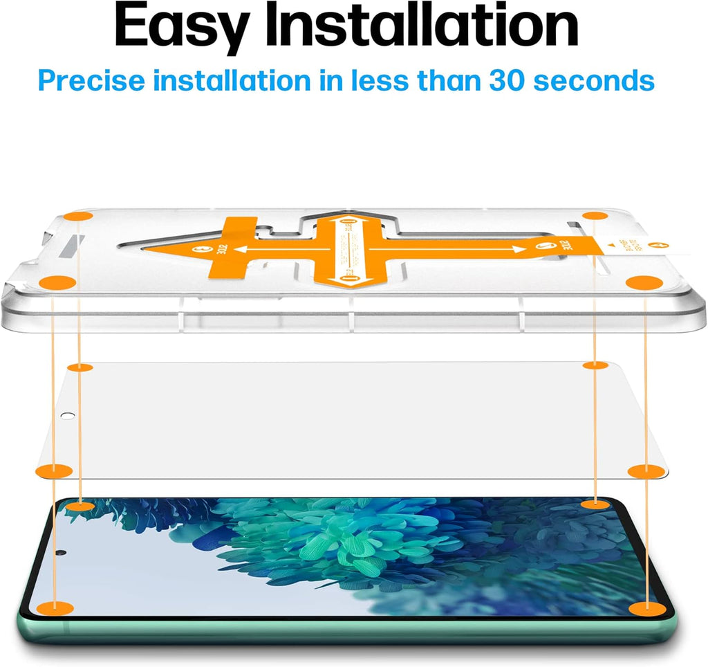 Power Theory Designed for Samsung Galaxy S20 FE 5G / 4G Screen Protector Tempered Glass [9H Hardness], Easy Install Kit, 99% HD Bubble Free Clear, Case Friendly, Anti-Scratch, 2 Pack