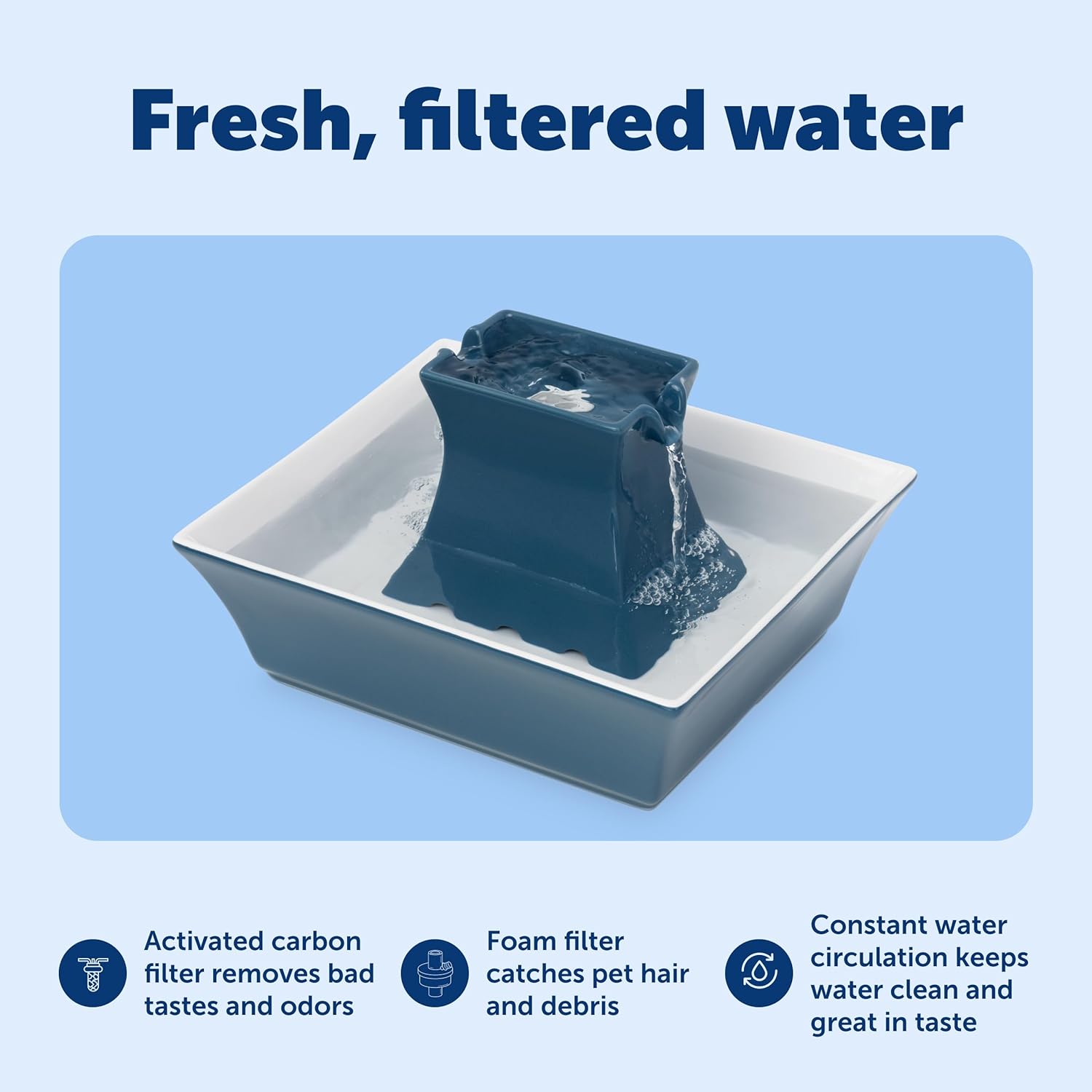 PetSaf Drinkwel Pagod Fountai Hygieni Cerami Continuou Flowin Fountai Elevate Uppe Bow Doubl Free-Fallin Strea Desig Minimalis Pe Hydratio Statio 7 o Capacity