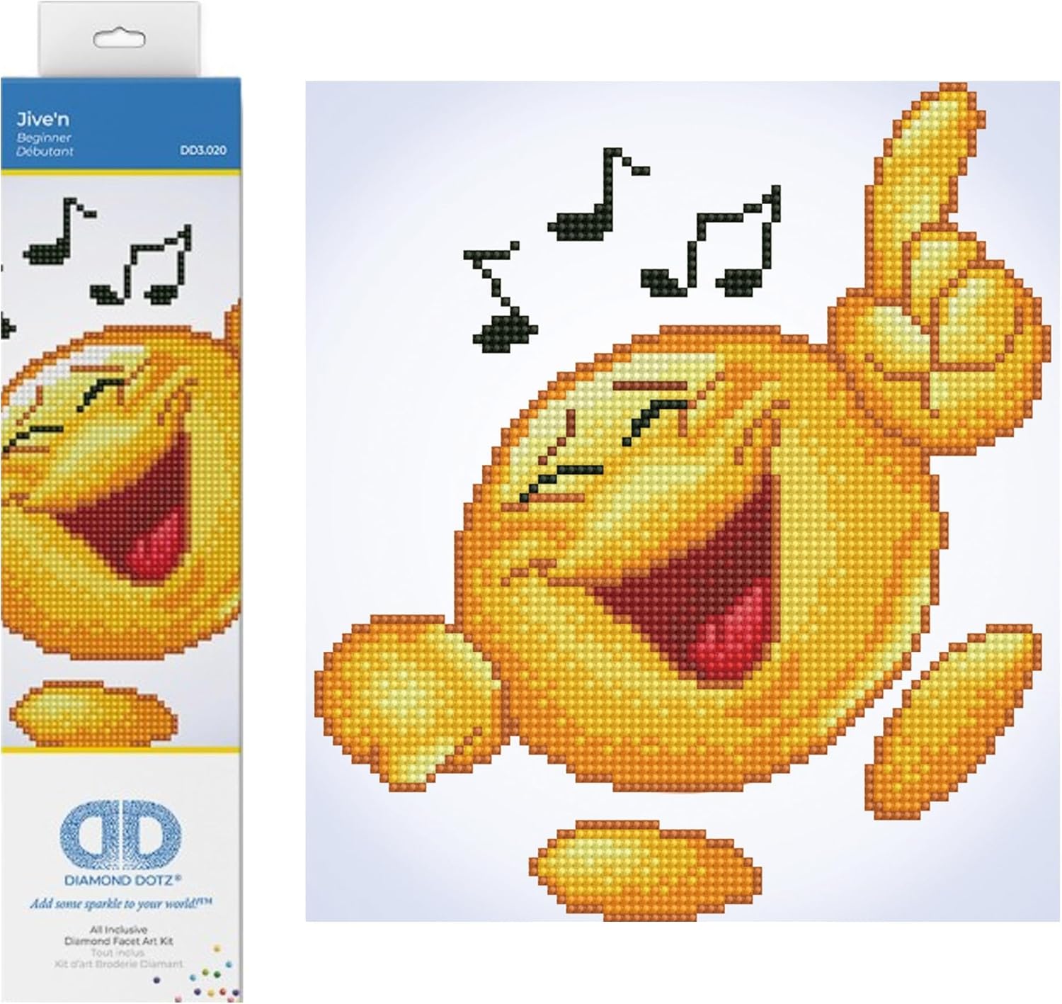 DIAMON DOT Jive' Musi Emoj Diamon Paintin Kit fo Adult Diamon Ar Kit Relaxin Creativ Craf Ki wit Dot Gem 10.2inchx9.1inch
