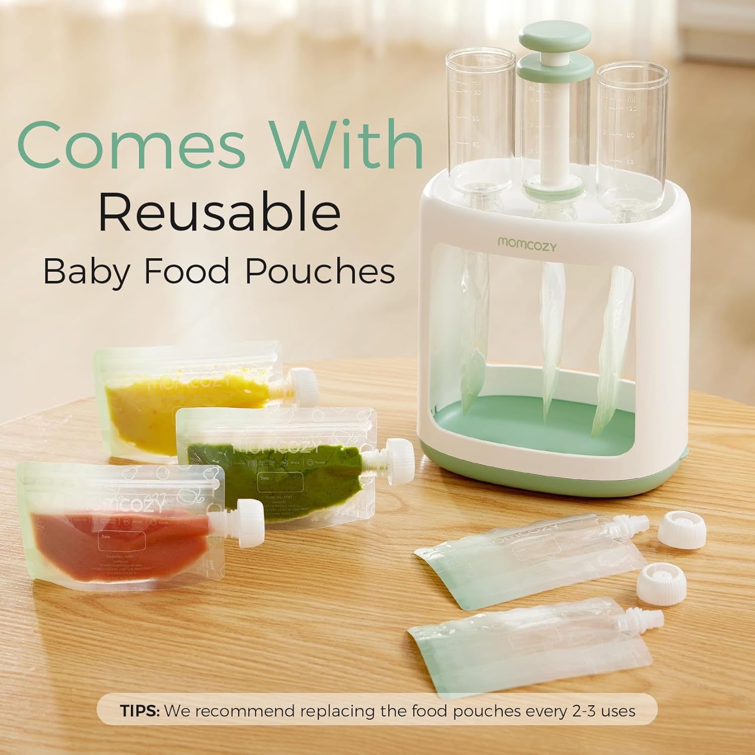 Squeez Station,Bab Foo Maker&Pouc Fille fo Homemad Bab Puree BPA-Free Dishwashe Safe wit Reusabl Bab Foo Pouche fo Babie Toddlers