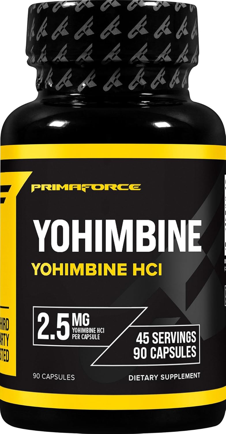 PrimaForce Yohimbine HCl 2.5mg, 270 Capsules - Premium Supplement, Boosts Performance, Zero Fillers, Non-GMO and Gluten Free