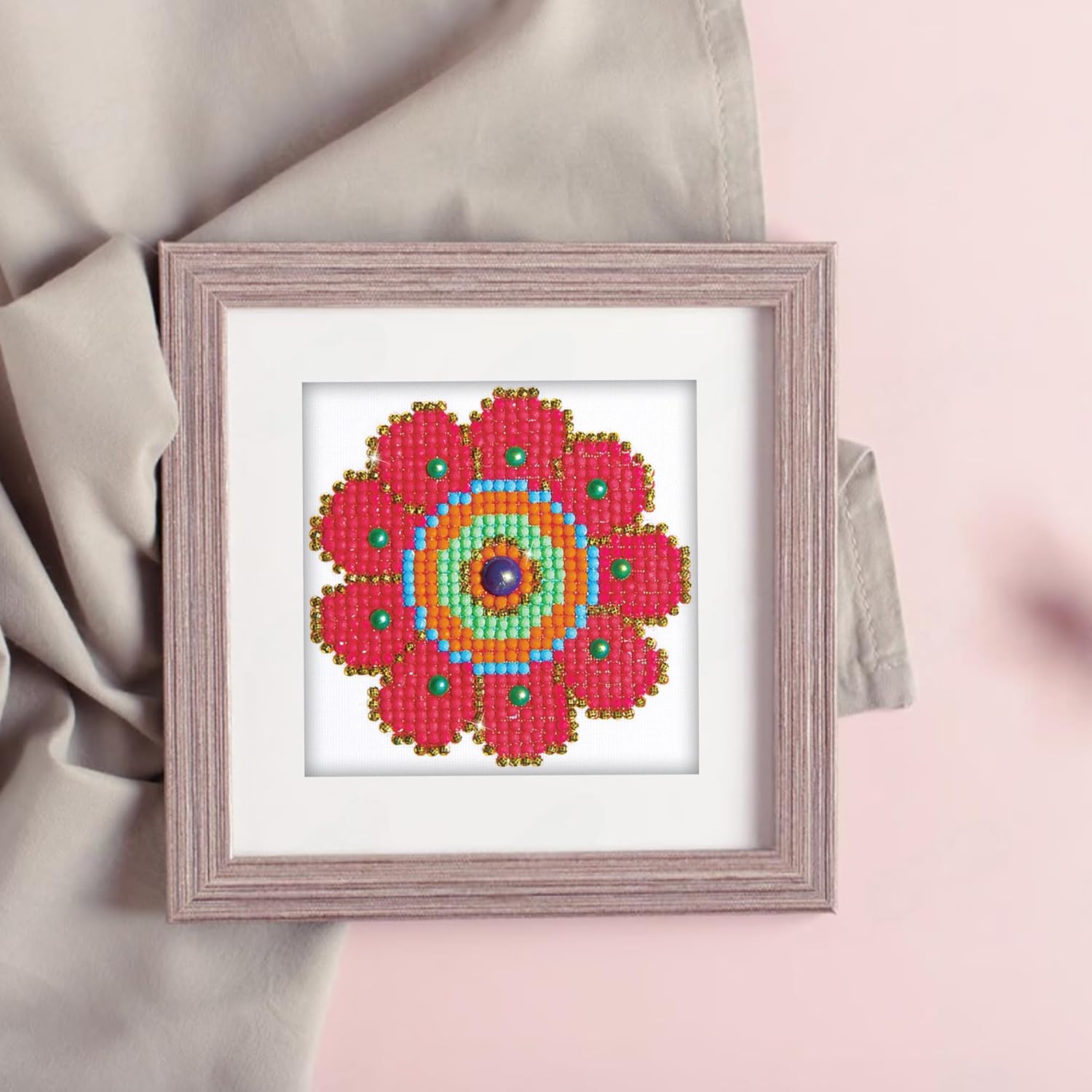 DIAMON DOT Flowe Powe Flora Diamon Paintin Kit fo Adult Diamon Ar Kit Relaxin Creativ Craf Ki wit Dot Gem 4.2inchx4.2inch