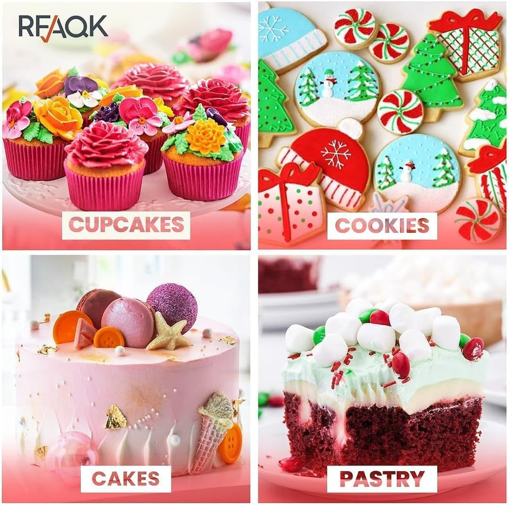 200PC Cak Decoratin Ki wit Cak Turntabl Leveler Bakin Supplie Gif Include 110+ Pipin Bags,5 Icin Tips, Frostin Spatulas Adjustabl Scraper Vide Tutorial Bookle more