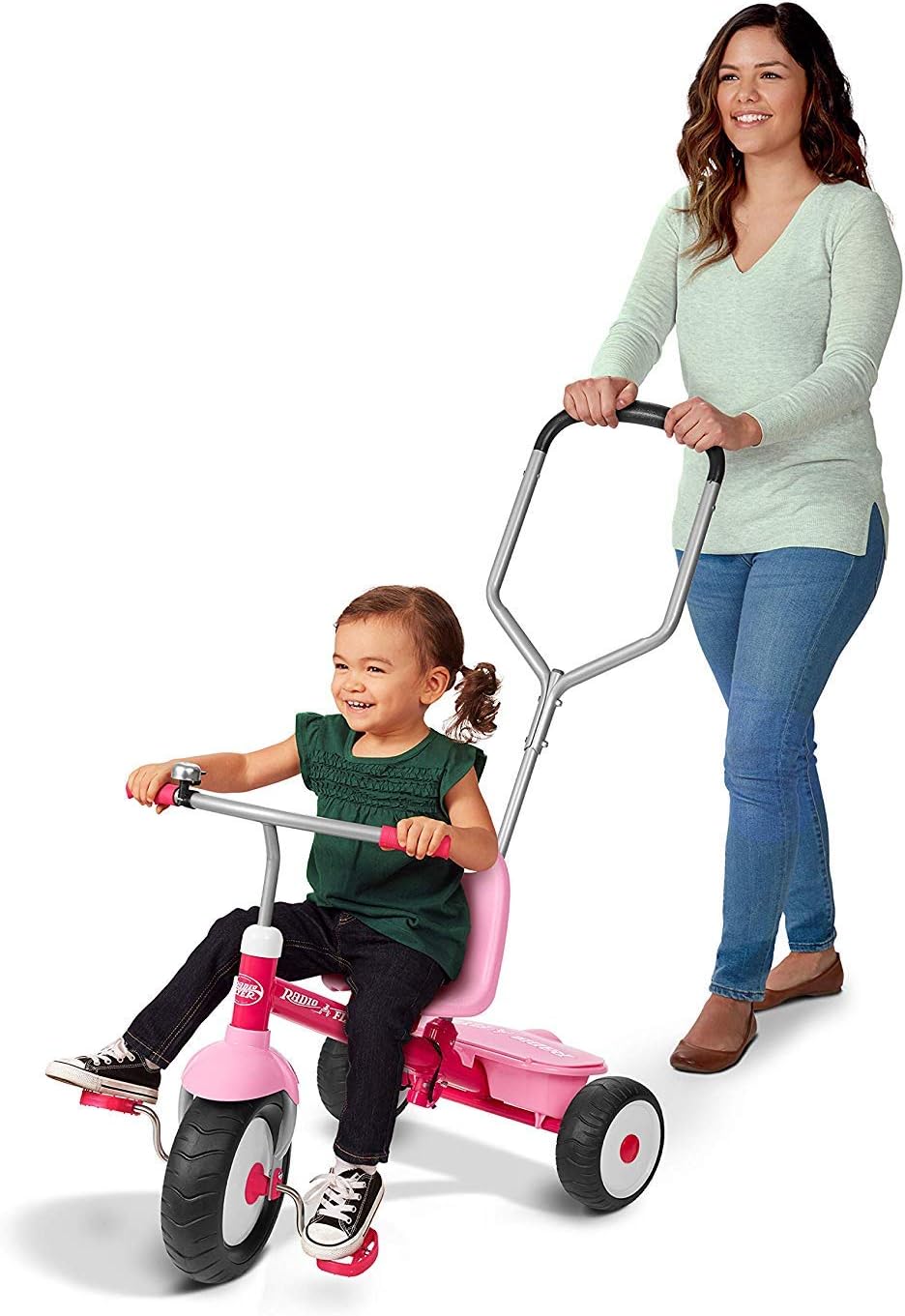 Radio Flyer Toddler Bike, Kids Bike, Outdoor Toys, Toddler Toys for Ages 2-4, Deluxe Steer Stroll Kids Tricycle, for Ages 2-5, Pink