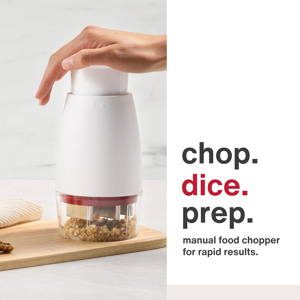 Zyliss Zick Zick Classic Food Chopper - Manual Food Chopper - Onion, Tomato & Vegetable Cutter - Stainless Steel & Dishwasher Safe Food Dicer - White, 9inch- Zick Zick 2.0