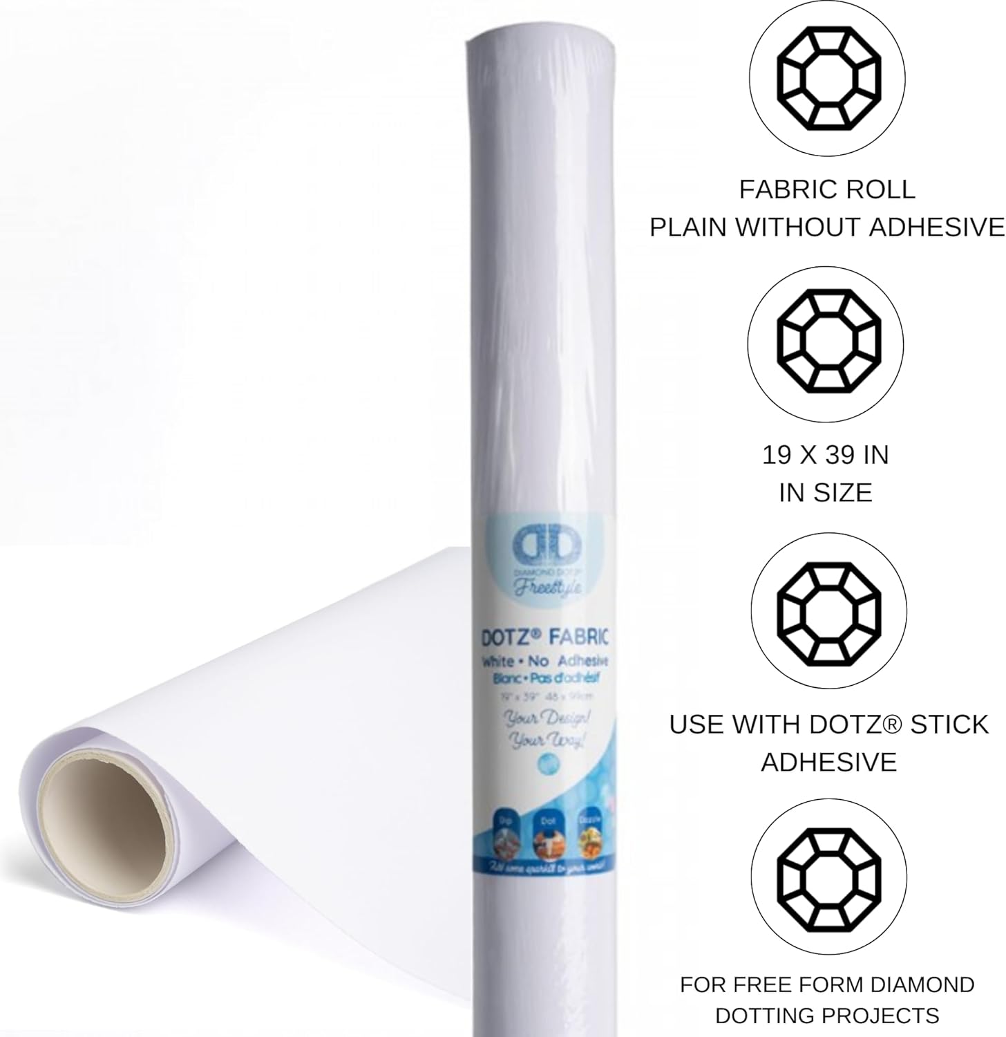 Diamon Dot Fabri Rol Plai Withou Adhesiv 12x3 Diamon Paintin Canvas Ar Paper Craf Supplie fo Diamon Ar Project an DI Crafts